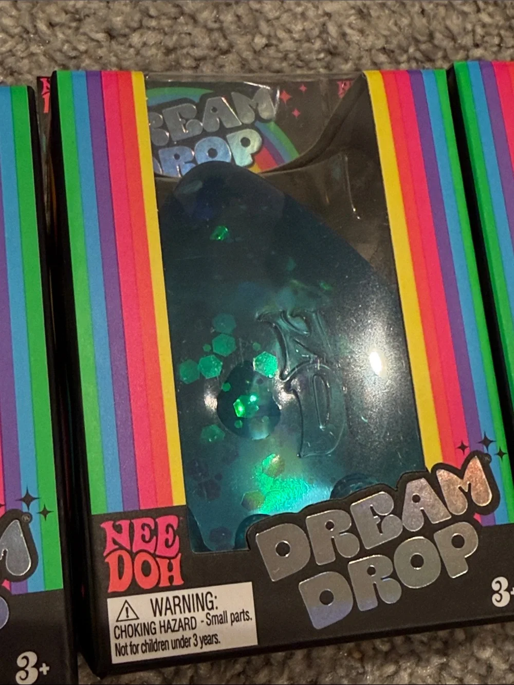 NeeDoh Dream Drop Squishy Toy - FULL SET!!pink blue purple (Set of 3)
